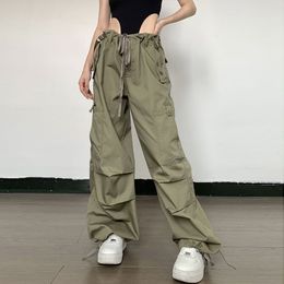 Women's Pants s Spring and summer waist strap women hiphop straight pants fashion pocket design legged casual men overalls 230506