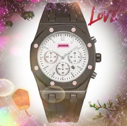 Four styles quartz fashion mens time clock watches stopwatch popular men dress stainless steel rubber belt clock Sapphire Glass Classic Wristwatches montre de luxe
