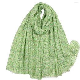 Scarves 2023 Small Flower Pattern Gold Foil Fringe Scarf Shawls Women Soft Floral Twinkle Wrap Hijab 6 Color
