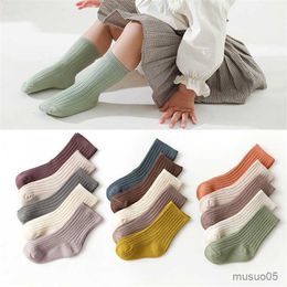 3pcs Baby for Kids Girls Boy Cotton Stripe Solid Spring Autumn Toddler Knitted Newborn Children Socks Clothes