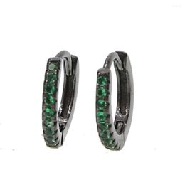 Stud Earrings Black Gold Colour Green Red Blue Mini 10mm Cz Huggie Small Round Earring 925 Sterling Silver