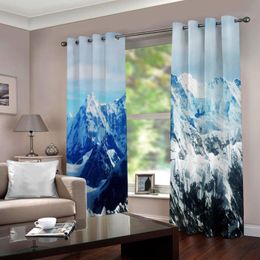 Curtain & Drapes Custom Fashion 3D Curtains Snow Po For Living Room Bedroom Kitchen Kids