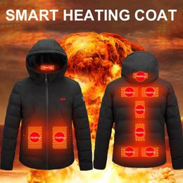 Hunting Jackets Dual Control 9 Zone Heating Winter Smart Jacket Cotton Clothing USB Three-Speed Electric Clothes