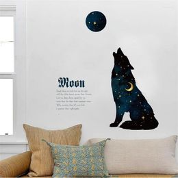 Wall Stickers Personality Star Wolf Sticker Living Room Bedroom Decoration Home Decor For Kids Rooms