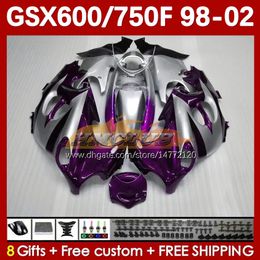 Fairing For SUZUKI KATANA GSXF 600 750 CC 600CC GSXF600 GSXF-750 169No.102 GSX750F GSX600F 750CC 1998 1999 2000 2001 2002 GSXF750 GSXF-600 98 99 00 01 02 Body purple stock