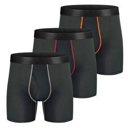 Underpants 3pcs Set Long Boxer Shorts Men Panties Mesh Breathable Underpants Male Underwear for Men Sexy Homme Boxershorts Box Gay 230506