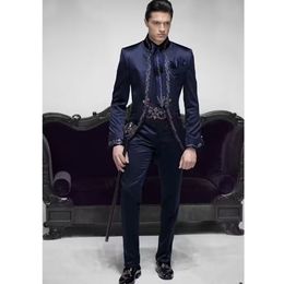 Men's Suits Blazers Italian Classic Tailor Made Luxury Brand Navy Blue Men Suits Slim Fit Tuxedo 2-Piece Masculine Blazer Sets Jacket Pant 230506