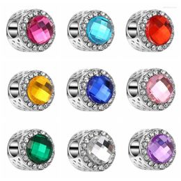 Charms Big Colour Crystal Round Rondelle Clip Spacer Beads Fit European Snake Chain Bracelet DIY Jewellery Making