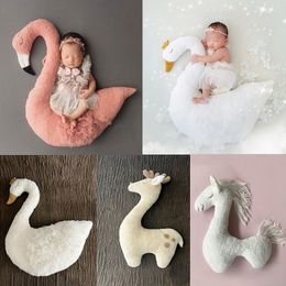 Keepsakes born Pography Props Doll Plush Horse Baby Po Prop Cushion Po Bebe Studio Pography Mat 230504