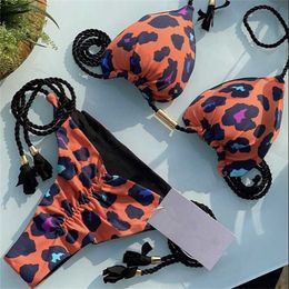 Women's Swimwear (24 Colors) Sexy Printed Bikini 2023 Braided Women Swimsuit Strap Split Micro Bikinis Brazilian Swimwear Ladies Bathing Suits J230506