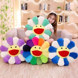 Manufacturers wholesale 4 styles of 43cm color flower plush cushions pillow cushions cartoon film and television peripheral cushions for children's gifts