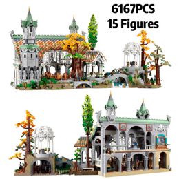 Blocks In Creative Expert Icons Movie Lorded of Rings Rivendell Castle Model Building Brick 10316 Street View Toys 6167Pcs 230506
