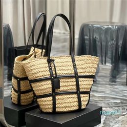 Designer-handle handbag Beach bag Womens tote basket bags mens clutch weave linen Large Shopping designer Crossbody Shoulder