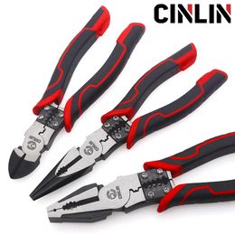 Tang Effortless Multitool Flat Nose Long Nose Pliers Steel Wire Stripper Cable Cutter Crimper Criming Hand Tools Electrician Cutting