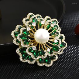 Brooches YYSUNNY Luxury Crystal Flower For Women Silver Color Plant Corsage Clothing Pin Suit Accessories Wedding Jewelry Gift