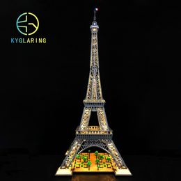 Blocks IN STOCK 10307 10001Pcs World Famous Building Model Eiffel Tower With RC Light Bricks Birthday Christmas Gift Toys 230506