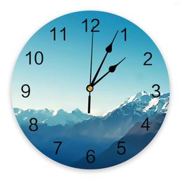 Wall Clocks Mountains Landscape Clock Modern Design Silent Watch For Bedroom Kitchen Round Hanging