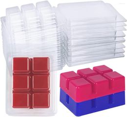 Jewellery Pouches 5Packs Wax Melt Clamshells Moulds Clear Empty Plastic Cube Tray PVC Blister Packaging For Wickless Tarts Candle