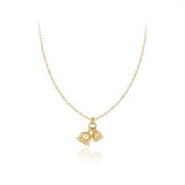 Pendant Necklaces 316L Stainless Steel Simple Temperament Bells Necklace High Quality 18K Plated Women Collar