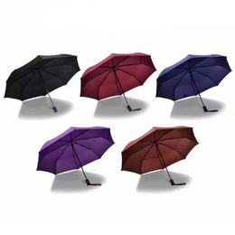 Full-automatic Umbrella Multi Colours Durable Long Handle Three-fold Business Umbrella Custom Creative Design Promotion Umbrella 20pcs