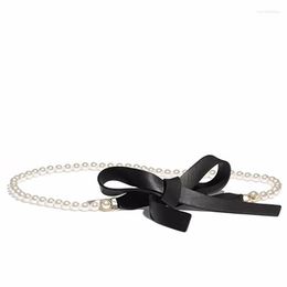 Belts Pearls And Leather Knot Belt Female Genuine Sheep Skin Top Quality 2023 Elegant Accessory Waist Slim