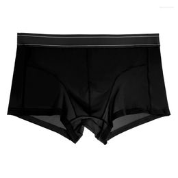 Underpants Sexy Underwear Men Boxers Shorts Homme Ice Silk Panites Man Breathable U Convex Pouch Underpant Male Trunks Cueca Calzoncillo