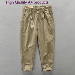 Men's Pants 2023 Spring Autumn Men Pure Cotton Cargo Korean Style Male Casual Loose Belt Mid Waist Man Trouser Plus Size 29-36