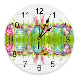 Wall Clocks Easter Eggs Grass Ears 3D Clock Modern Design Living Room Decoration Kitchen Art Watch Home Decor