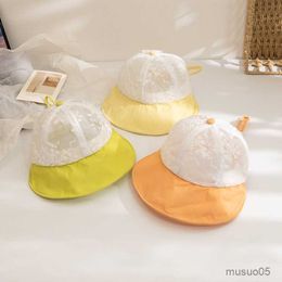 Caps Hats Big Brim Baby Sun Hat 2023 Girls Lace Sunscreen Hat Girls Sun Visor Breathable Cap Style Baby Accessories