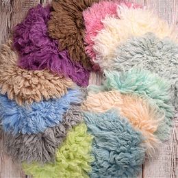 Keepsakes 100% Wool Mats Baby Pography Blanket born Wrap Background Flokati Props for borns Po Shoot Fotografia Accessories 230504