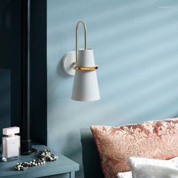 Wall Lamp Nordic Post-modern Light Luxury Simple Personality Creative Aisle Balcony Living Room Bedroom Bedside Horn LED E27