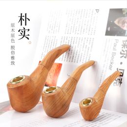 Smoking Pipes New Solid Wood Hand Polished Wooden Pipe