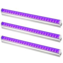 LED UVA Tube T5 Integrated Bulb Lihgts Compartment Light 1Ft 2FT 3FT 4FT 5FT T5 Strip Lights for Halloween Decorations Room Body Paint Poster Urine Detection crestech