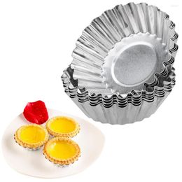 Baking Moulds Non-stick Ripple Egg Tart Mould Reusable Muffin Cup Pudding Jelly Aluminium Alloy Flower Shape Cupcake 10pcs/set