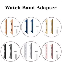 Watch Band Adapter Stainless Steel Straps Connector 38mm 40mm 41mm 42mm 44mm 45mm 49mm With Spring 6 Colours Fit 22mm Bands For Apple Watch Series 2 3 4 5 6 SE 7 8