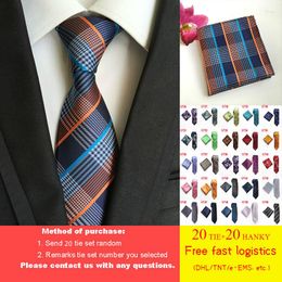 Bow Ties Wholesale DHL/TNT 20pcs/lot 125 Styles Tie Set 8 Cm Mans Pocket Square Silk Business Necktie Cravat
