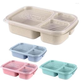 Dinnerware Sets Bento Box For Kids Japanese Lunch Boxs Leak-Proof 3 Grid With Lid Microwave Safe Small Containers School Workplace