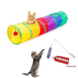 Toys Cat Toys Collapsible Pets Play Multicolor Tunnel Tube Cat Toy Puppy Game Cat Toys Interactive Pet Products Cat Tunnel