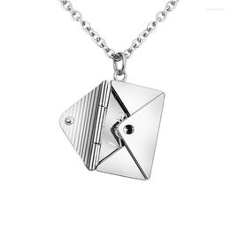 Chains Love Envelope Pendant Necklace Heart Message Locket