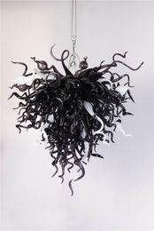 Pendant Lamps Simple Design Custom Decorative Creative Murano Glass Chain Chandelier In Black