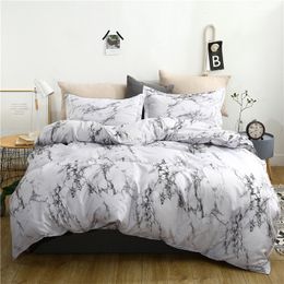 Bedding sets Modern Marble Print Bedding Set Pillowcase Duvet Cover Single Double Queen King 220x240 Size Bedclothes Quilt Cover No Bed Sheet 230506