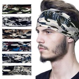 Ice silk Men Women Camouflage Elastic Sport Hairbands Head Band Yoga Headbands Headwear Headwrap Sport Hair Accessories