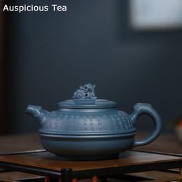 Teaware 370ml Traditional Yixing Purple Clay Teapot Raw Ore Azure Mud Philtre Tea Pot Zisha Beauty Kettle Chinese Tea Table Supplies
