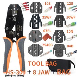 Tang Crimping Pliers Clamp Tools Multifunctional Electrica Terminals Crimp Interchangeable Dies Wire Crimper Crimping Tools Ratchet