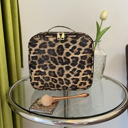 Cosmetic Bags 2023 Leopard Pattern Bag Partition Multi Functional Portable Travel Storage Makeup Case