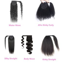 75-100g Ruyibeauty Peruvian 100% Human Hair Extensions Ponytails 8-24inch Afro Kinky Curly Straight Natural Colour