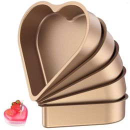 Baking Moulds L 5pcs Heart Shaped Cake Pan Non-Stick DIY Pans For Carbon Steel Mold Multifunctional Tins