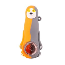 Sloth silicone pipe cartoon shaped cigarette holder portable hand pipes 3.9inches length smoking pipes cute Bongs