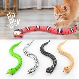 Toys Smart Sensing Snake Cat Electrical Interactive Toys for Cats Usb Charging Cat Accessories for Dogs Pet Game Toy Rattles Kid Gift