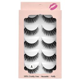 Thick Natural 3D Mink False Eyelashes Soft Light Handmade Reusable Multilayer Fake Lashes Extensions Full Strip Lash Makeup